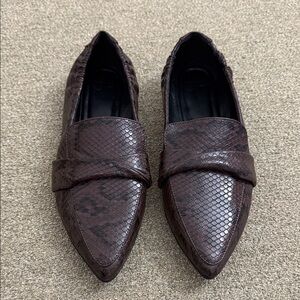 JF Karlie Womens Elegant Brown Snakeskin Women's Loafers Size 7.5